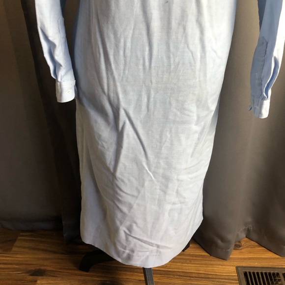 Vintage L.L. Bean Long Sleeve Midi Button Front Denim Like Collared Dress - Picture 8 of 14